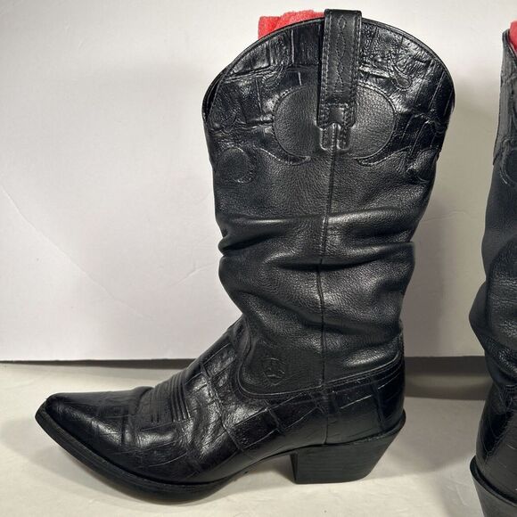 Ariat Boots Women's Style 13805 Black Leather Size 8 B Cowgirl Western Country - Picture 10 of 12